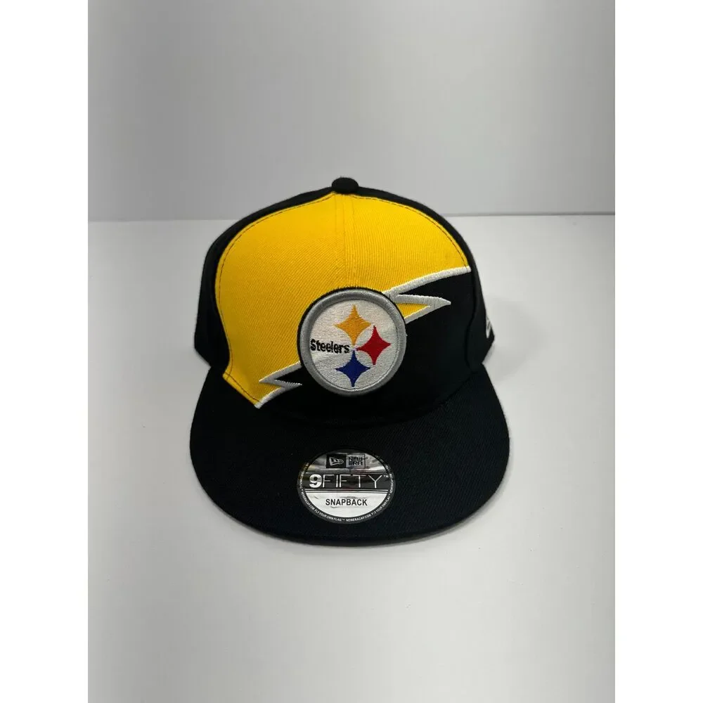Pittsburgh Steelers New Era 9FIFTY Snapback Hat Black Yellow NFL Vintage Logo